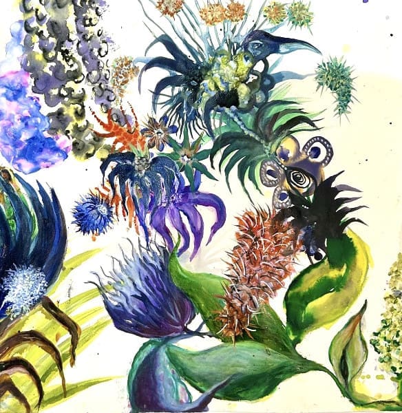 peinture à quatre mains par Sophie Sainrapt et Emmanuelle Renard